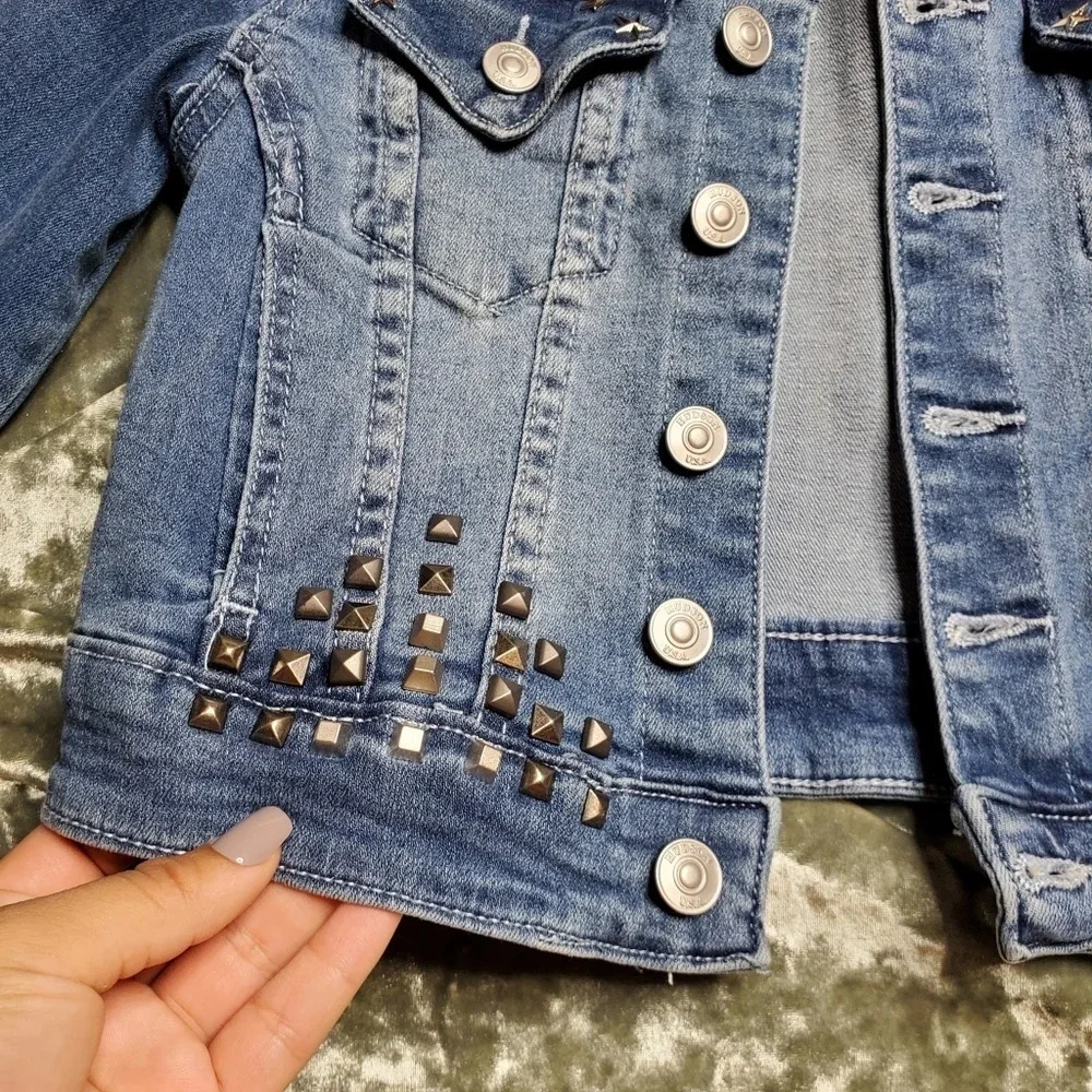 Hudson Mariah Crop‎ Denim Jacket W/ Faux Shearling Collar